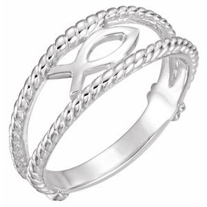 Sterling Silver Ichthus (Fish) Chastity Ring Size 6 - Siddiqui Jewelers