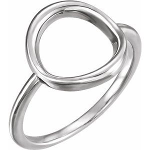14K White Circle Ring - Siddiqui Jewelers