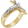 14K Yellow/White Crucifix Ring - Siddiqui Jewelers