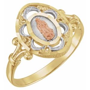 14K Yellow & Rose Our Lady of Guadalupe Ring - Siddiqui Jewelers