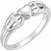 Sterling Silver 5.7 mm Heart & Cross Ring - Siddiqui Jewelers