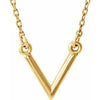 14K Yellow "V" 16.5" Necklace - Siddiqui Jewelers
