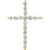 14K Yellow 1 1/4 CTW Diamond Cross Pendant - Siddiqui Jewelers