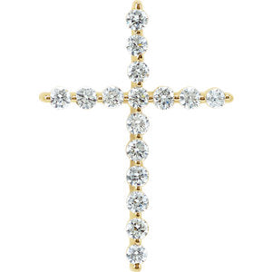 14K Yellow 1 1/4 CTW Diamond Cross Pendant - Siddiqui Jewelers