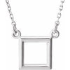 14K White Square 16.5" Necklace - Siddiqui Jewelers