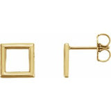 14K Yellow Square Earrings - Siddiqui Jewelers