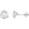 14K White 8 mm Round Forever One™ Moissanite Earrings - Siddiqui Jewelers