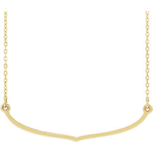 14K Yellow Freeform Bar 16-18" Necklace - Siddiqui Jewelers