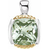 14K Yellow & Sterling Silver Green Quartz Pendant - Siddiqui Jewelers