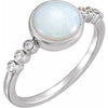14K White Opal & 1/10 CTW Diamond Ring - Siddiqui Jewelers