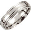 Cobalt 6 mm Double Ridged Band Size 8 - Siddiqui Jewelers