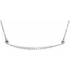 14K White 1/8 CTW Diamond Curved Bar 16" Necklace - Siddiqui Jewelers