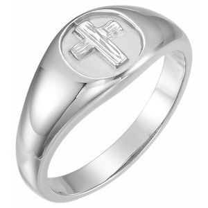Sterling Silver The Rugged Cross® Chastity Ring Size 11 - Siddiqui Jewelers