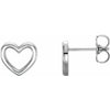 14K White 8.7x8 mm Heart Earrings - Siddiqui Jewelers