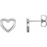 Sterling Silver 8.7x8 mm Heart Earrings-Siddiqui Jewelers