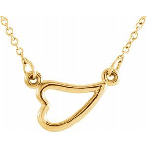 14K Yellow Heart 16-18" Necklace - Siddiqui Jewelers