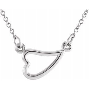 Sterling Silver Heart 16-18" Necklace - Siddiqui Jewelers