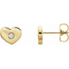 14K Yellow .06 CTW Diamond Heart Earrings - Siddiqui Jewelers
