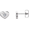 Sterling Silver .06 CTW Diamond Heart Earrings - Siddiqui Jewelers