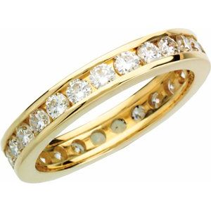 14K Yellow 1 3/8 CTW Diamond Eternity Band Size 8 - Siddiqui Jewelers