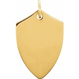 14K Yellow 22.4x14.1 mm Shield Pendant - Siddiqui Jewelers