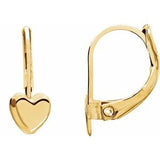 14K Yellow Heart Lever Back Earrings - Siddiqui Jewelers