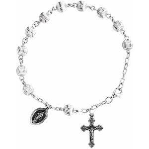Silver Bead Rosary Bracelet - Siddiqui Jewelers