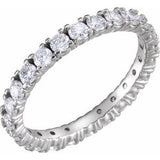 14K White 1 3/8 CTW Diamond Eternity Band Size 6 - Siddiqui Jewelers