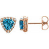 14K Rose Swiss Blue Topaz & .08 CTW Diamond Earrings - Siddiqui Jewelers
