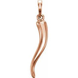 14K Rose 31.5x5.9 mm Italian Horn Pendant - Siddiqui Jewelers