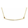 14K Yellow 1/8 CTW Diamond Curved Bar 16" Necklace - Siddiqui Jewelers