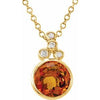 14K Yellow Checkerboard Citrine & .04 CTW Diamond 18" Necklace - Siddiqui Jewelers