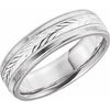 14K White 6 mm Wheat Pattern Band with Milgrain Size 6.5 - Siddiqui Jewelers