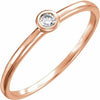 14K Rose .06 CTW Diamond Bezel-Set Solitaire Ring - Siddiqui Jewelers