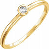 14K Yellow .06 CTW Diamond Bezel-Set Solitaire Ring - Siddiqui Jewelers