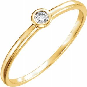 14K Yellow .06 CTW Diamond Bezel-Set Solitaire Ring - Siddiqui Jewelers
