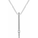 14K White .015 CT Diamond Bar 16-18" Necklace - Siddiqui Jewelers
