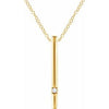 14K Yellow .015 CT Diamond Bar 16-18" Necklace - Siddiqui Jewelers