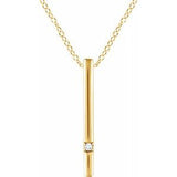 14K Yellow .015 CT Diamond Bar 16-18" Necklace - Siddiqui Jewelers