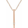 14K Rose .015 CT Diamond Bar 16-18" Necklace - Siddiqui Jewelers