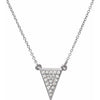 14K White 1/5 CTW Diamond Triangle 16.5" Necklace - Siddiqui Jewelers
