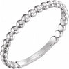 14K White 2 mm Stackable Bead Ring Siddiqui Jewelers