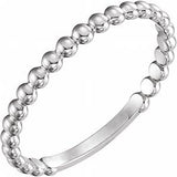 Platinum 2 mm Stackable Bead Ring Siddiqui Jewelers