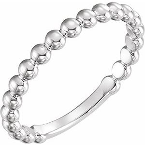 Sterling Silver 2.5 mm Stackable Bead Ring Siddiqui Jewelers