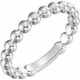 14K White 3 mm Stackable Bead Ring Siddiqui Jewelers