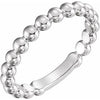 Platinum 3 mm Stackable Bead Ring Siddiqui Jewelers