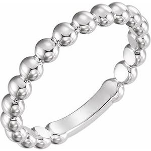 Sterling Silver 3 mm Stackable Bead Ring Siddiqui Jewelers