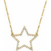 14K Yellow 1/5 CTW Diamond Star 16" Necklace - Siddiqui Jewelers