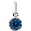 Sterling Silver 4 mm Round Imitation Blue Sapphire Birthstone Charm - Siddiqui Jewelers