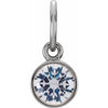 Sterling Silver 4 mm Round Imitation Diamond Birthstone Charm - Siddiqui Jewelers